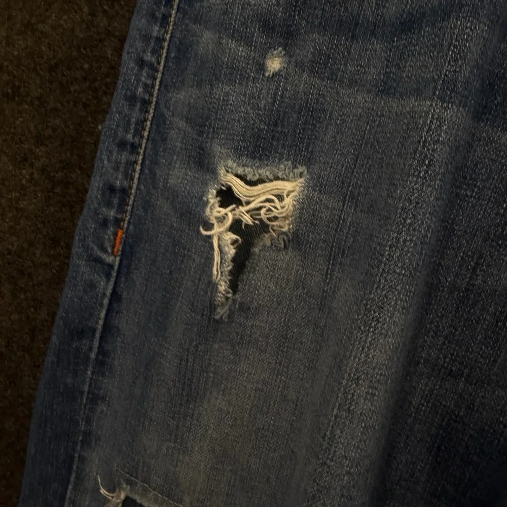 True Religion Vintage Straight Medium Wash Flap Pocket Jeans Size 36 Y2K Denim